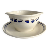 Longchamp ironstone gravy boat, Arlette model, 1950s