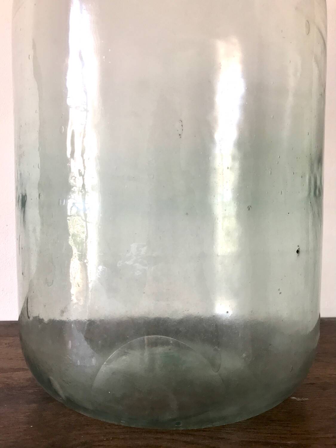 Old demijohn 25L, transparent glass carboy