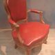 Louis XV period armchair covered in leather.