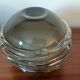 Smoky glass spherical vase with spiral applications from the 1970s.