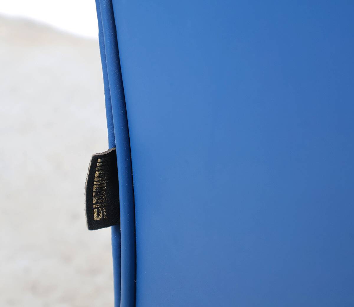 Montis Charly blue leather arm chair, 1980s