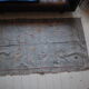 Vintage cactus silk carpet, grey and with original nomadic designs. free shipping in europe 225x135cm