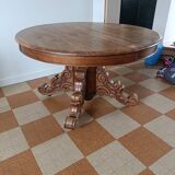 Oval dining room table early xxth walnut