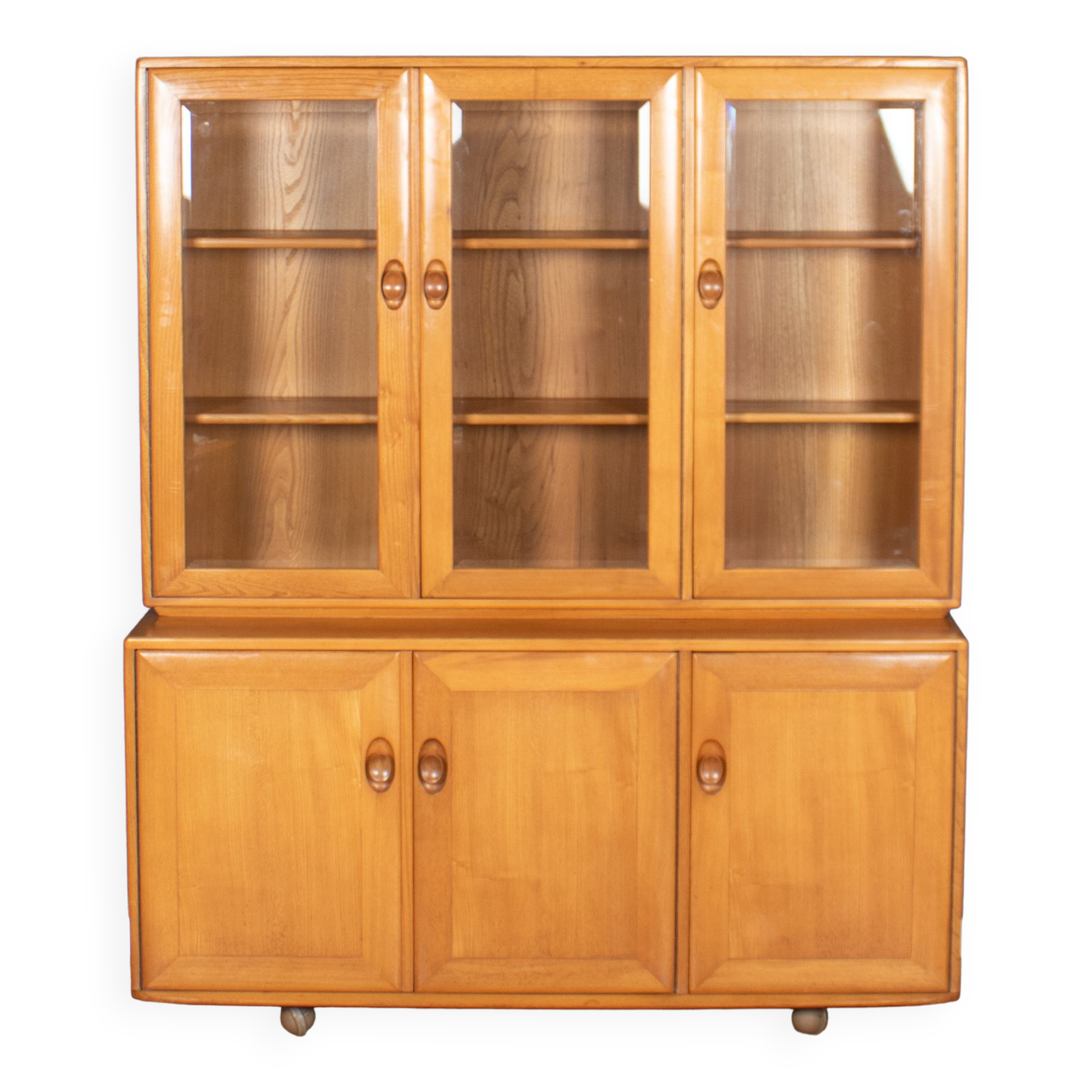 Vintage ercol elm windsor glazed display dresser sideboard model 803, 806