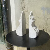Pair of Carrara marble supports