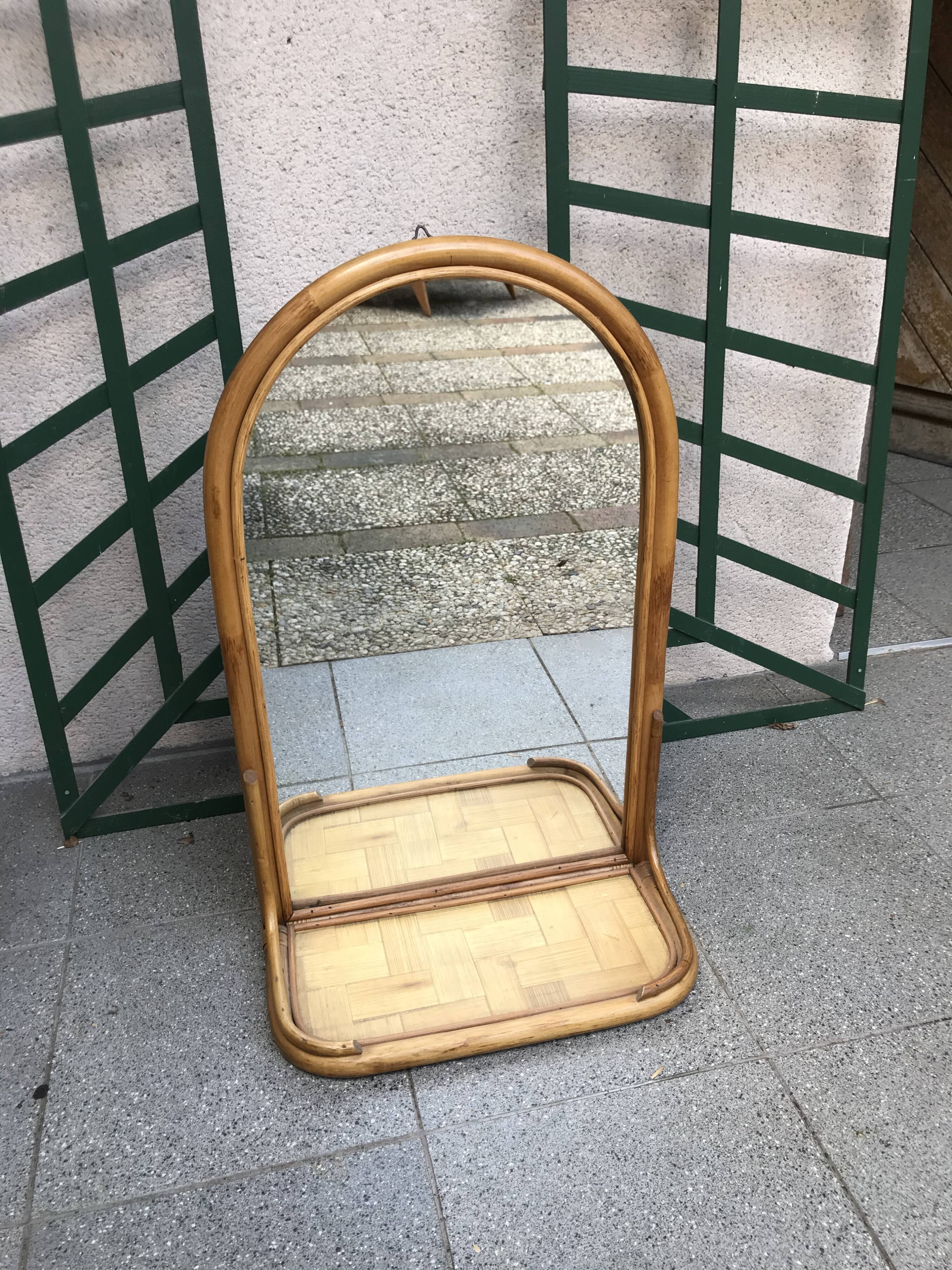 Rattan mirror 40x65cm