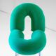 Space Age Italian Modern Desk Chair In Green Velvet and Chromed Metal