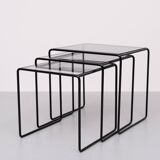 Black Metal frame Nesting tables German 1970s