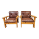 Paire de fauteuil cuir 1980