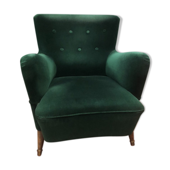 Fauteuil en velours années 50-60