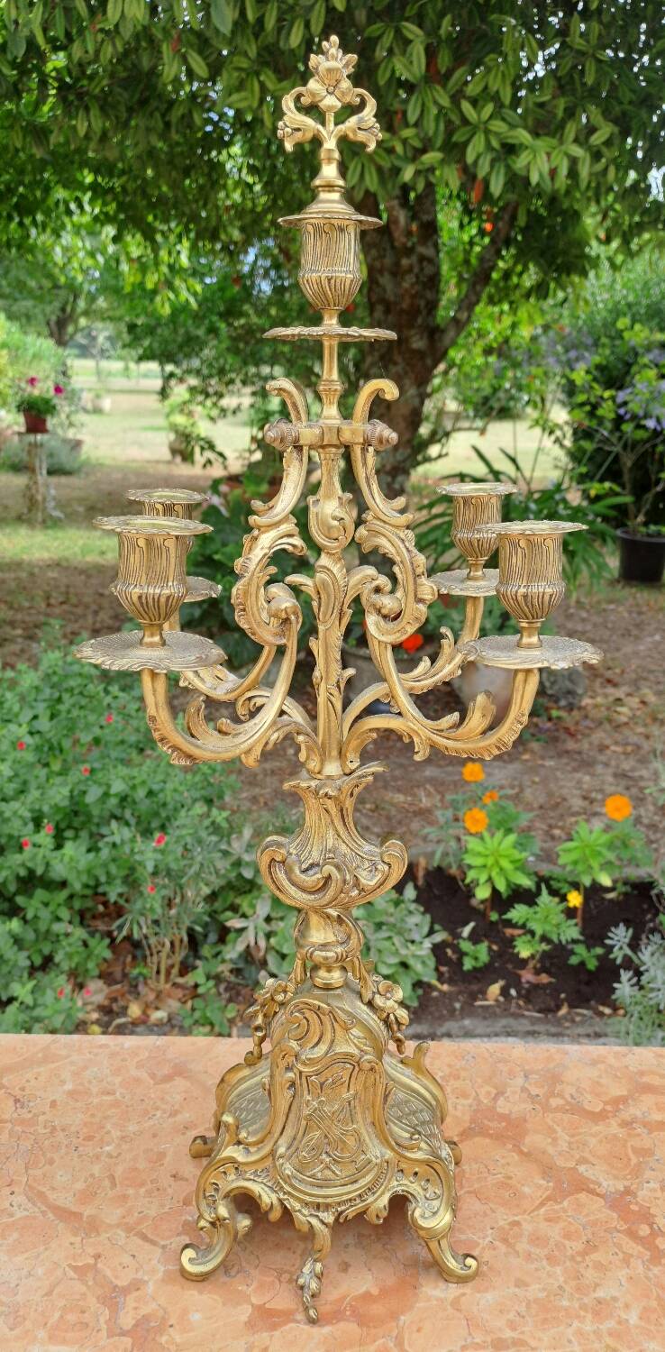 Napoleon III bronze candlestick