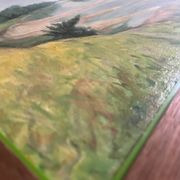 Tableau HST "Tree-lined riverbank" signed early 20th century