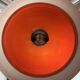 Lampe pendentif orange de l'âge spatial vintage 1973 – Chrome et acrylique