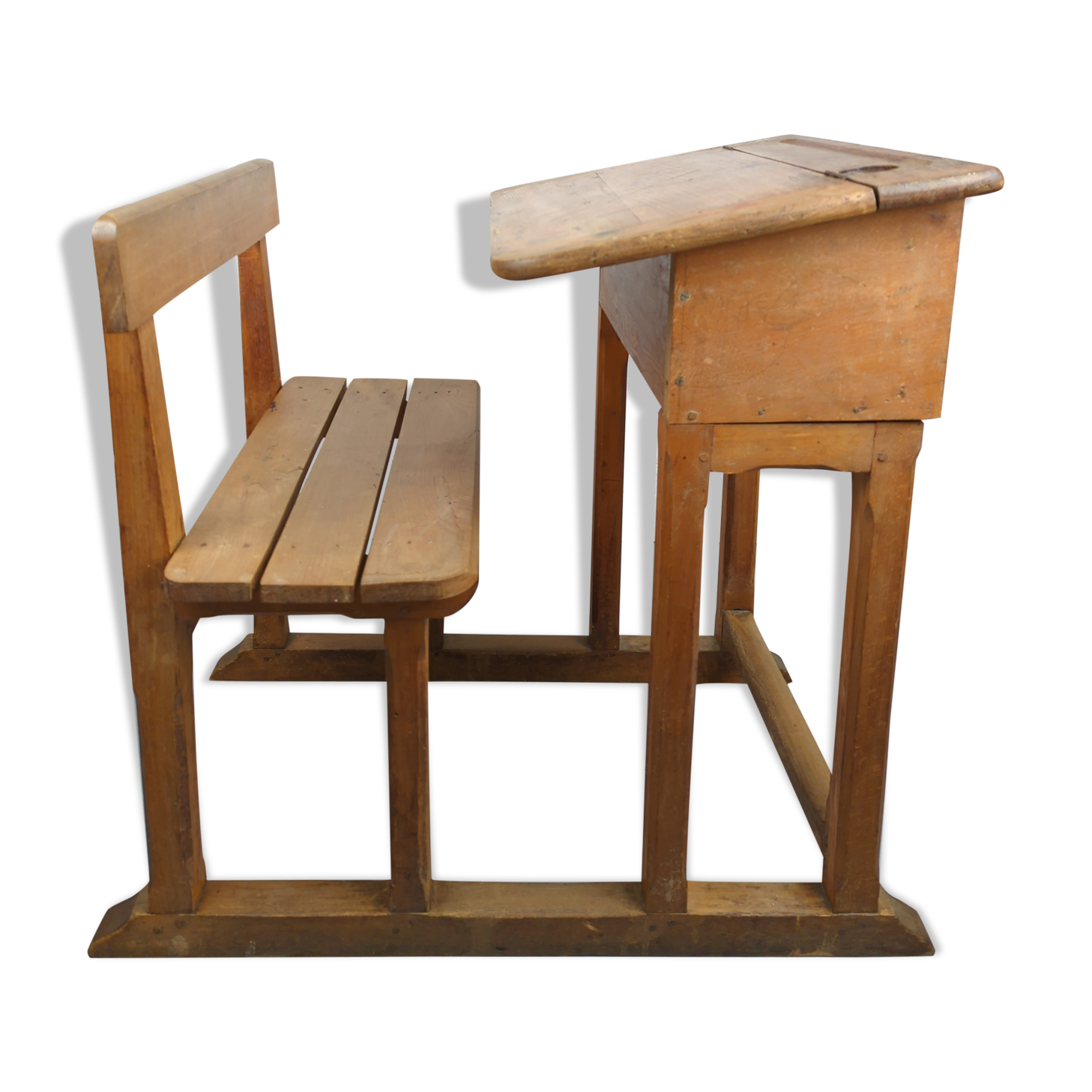 Pupitre écolier en bois