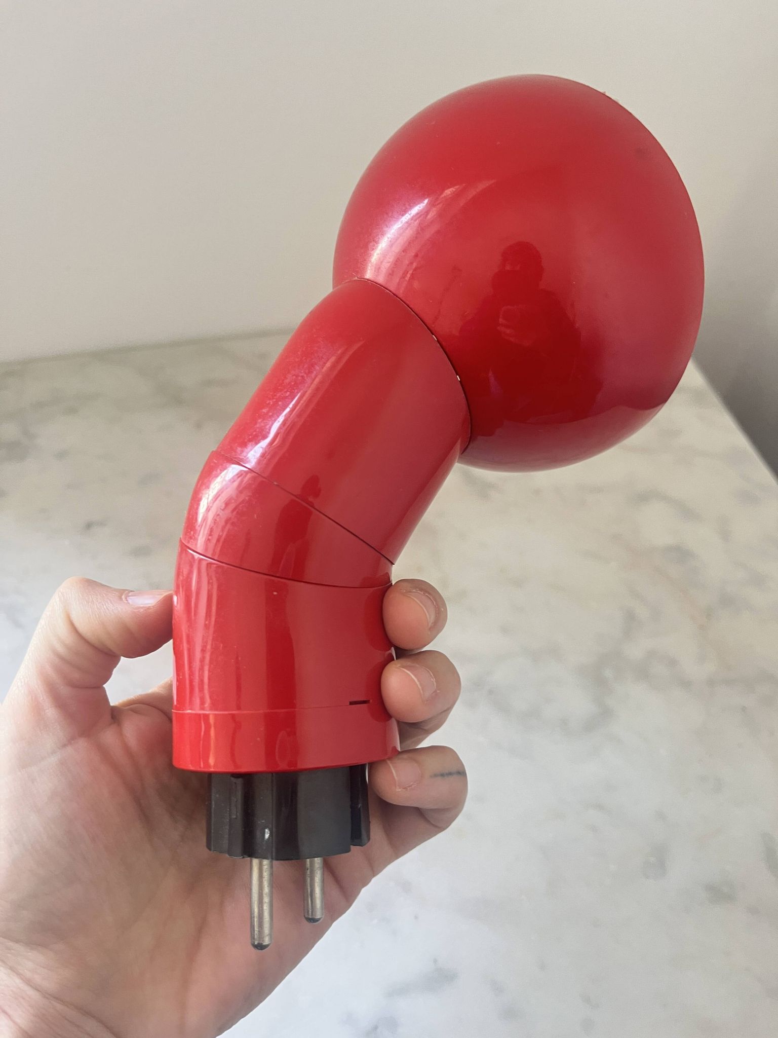 Vintage Danska Red Robot Wall Lamp, Space Age DL Lampen, 1970s Denmark