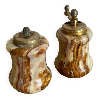 Vintage Marble Salt and Pepper