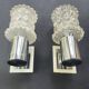Pair of vintage Italian chrome wall lights by Targetti 1970