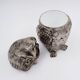 Vintage Silver Plastic Owl Ice Bucket - 1970's
