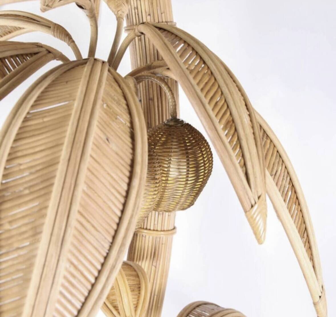 Large rattan “coconut/palm tree” floor lamp