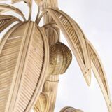 Large rattan “coconut/palm tree” floor lamp