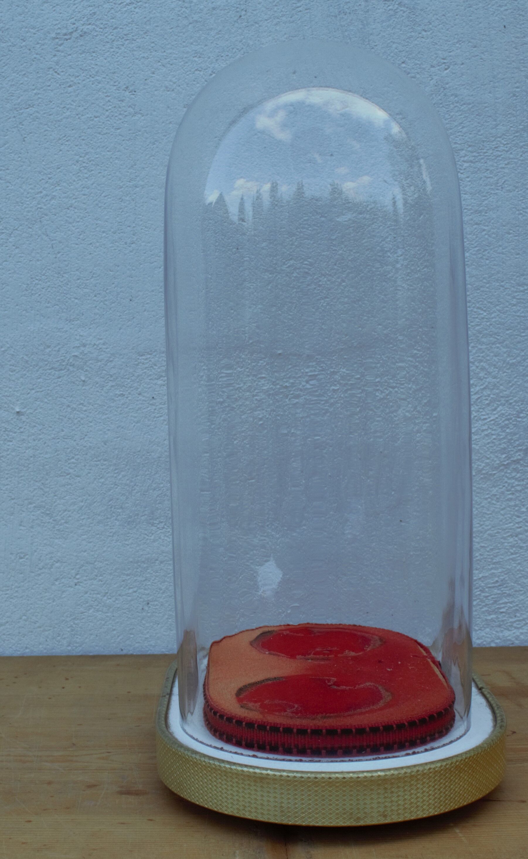 Oval wedding globe in glass 28 cm high