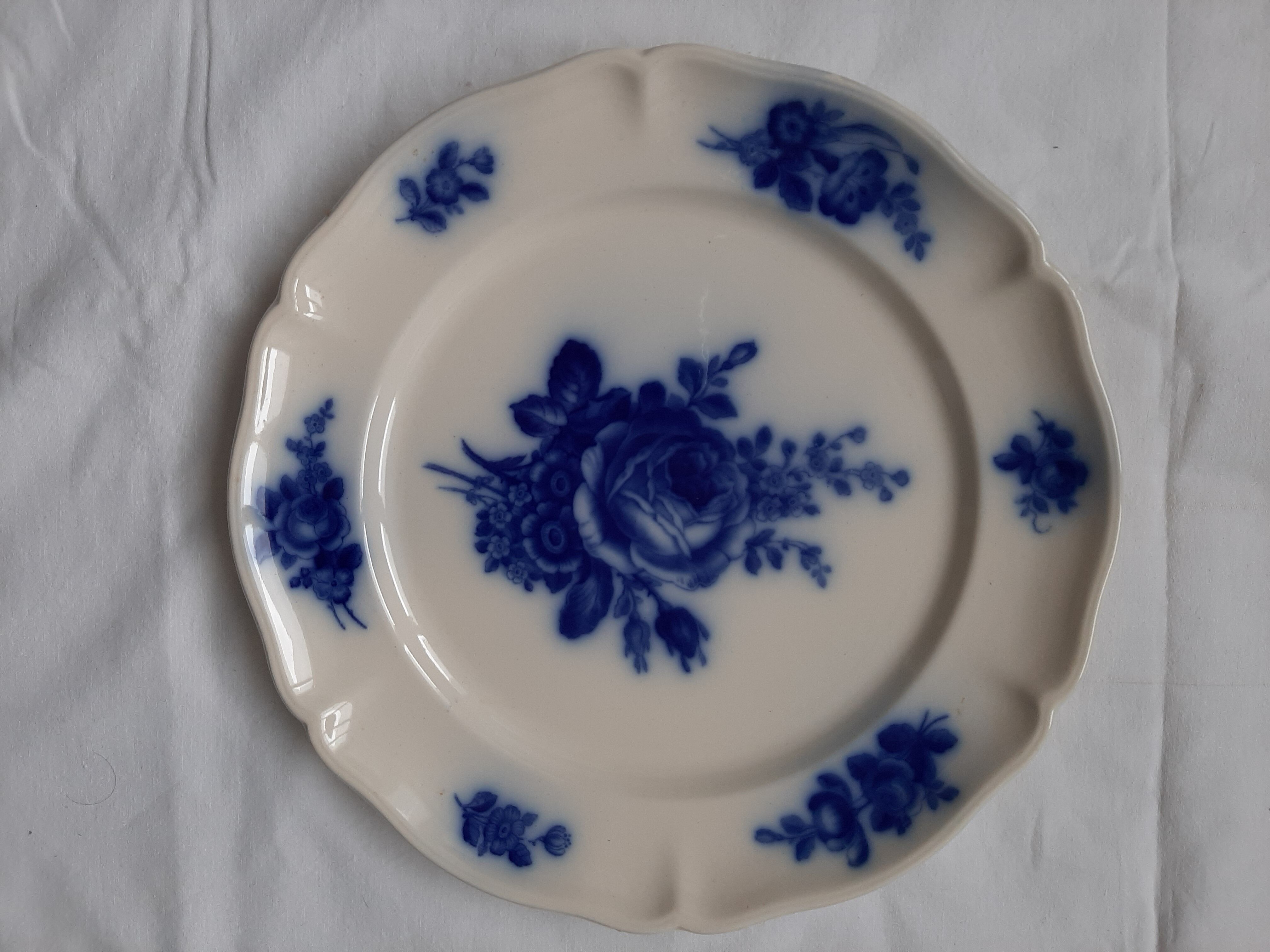 Ancient blue flower plates