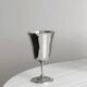 Set of 10 shiny silver metal stemmed cups
