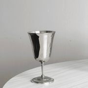 Set of 10 shiny silver metal stemmed cups