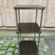 Rosewood and gilt brass shelf with 3 shelves, 1960