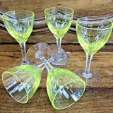 Service of 5 aperitif wine glasses in uraline