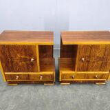 Pair of Italian Mid-Century Walnut Nightstands, 1950s
