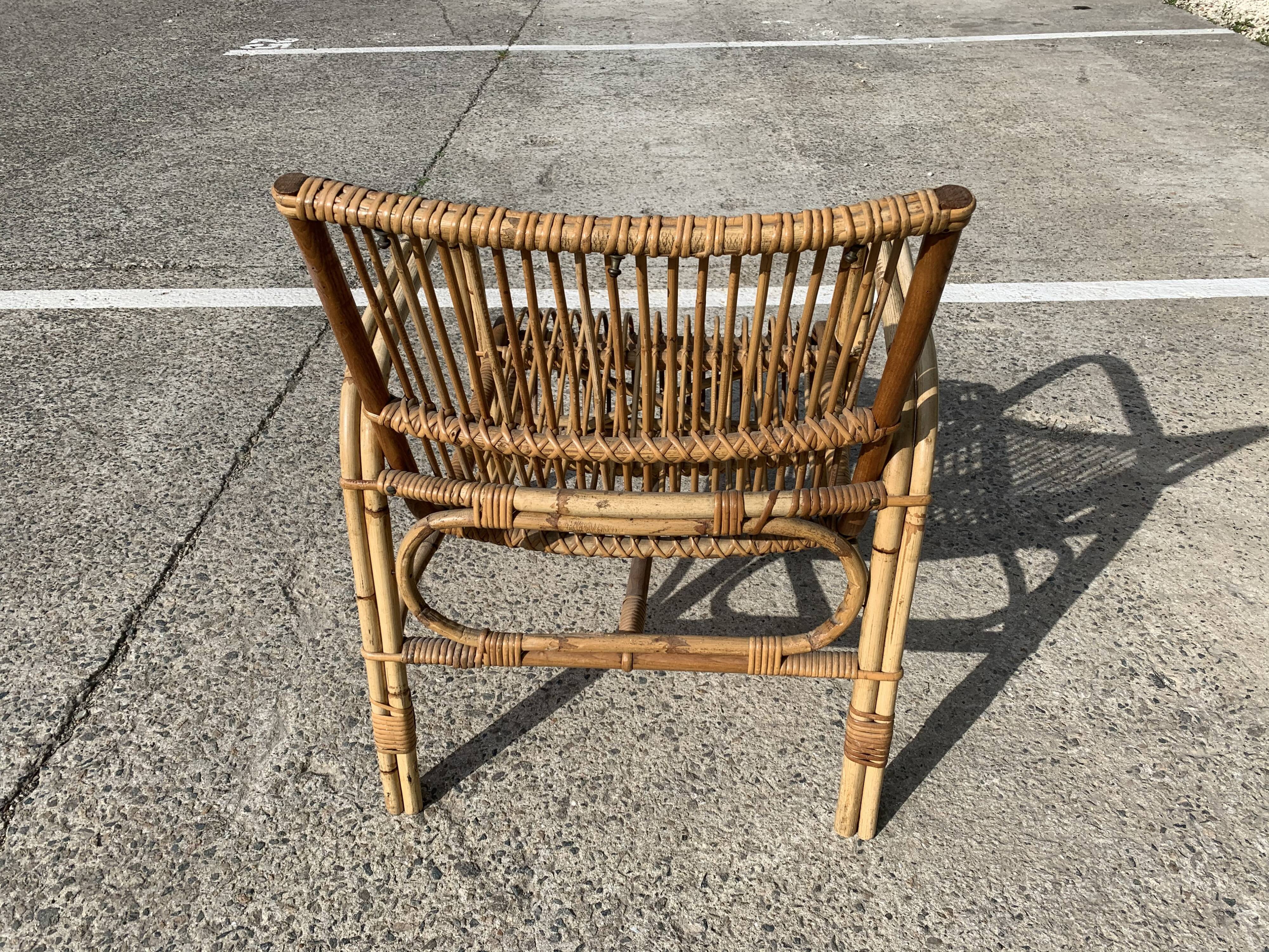 Lot de 3 fauteuils rotin Wengler
