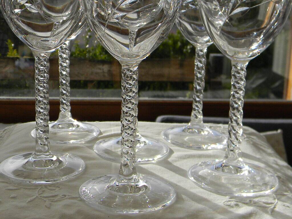 6 crystal water glasses from ARQUES. Epi Fleury model.