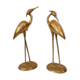 Pair of herons in brass