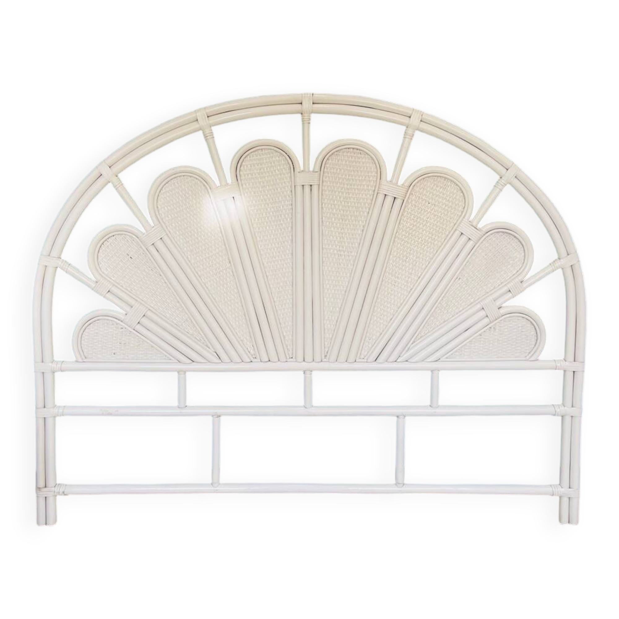 White rattan headboard, 1970s