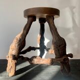 Wooden stool vine foot 50s