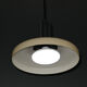 Suspension vintage avec abat-jour en verre opalin beige années 60-70