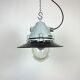 Aluminium and enameled bomb proof pendant lamp 70s