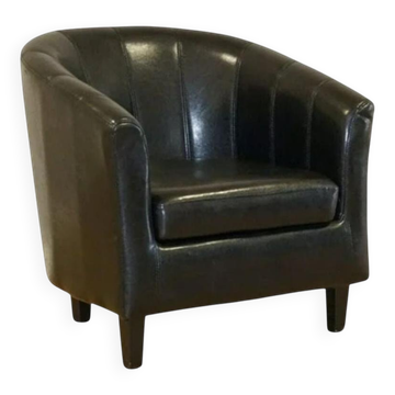 Fauteuil moderne en similicuir noir