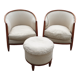 Paire de fauteuils et pouf Louis XVI