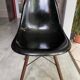 DSW chair, black fiber, black dowel, walnut, Eames, Herman Miller, vintage 1950
