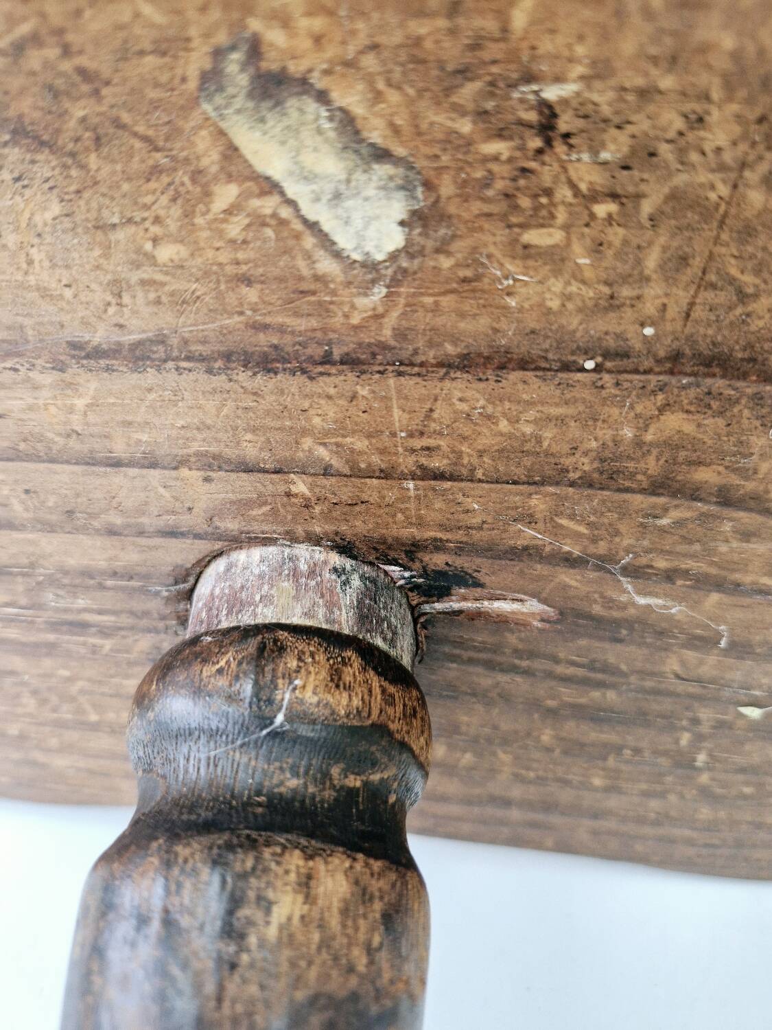 Rare Old Tripod Milking Stool Carved Solid Wood Popular Art