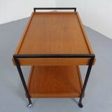 Minimalist Rollable Teak Serving Cart, 1960s