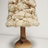 Bedside lamp and its vintage lampshade, Ceramic decoration Herbarium