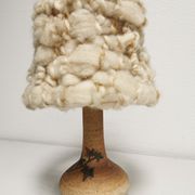 Bedside lamp and its vintage lampshade, Ceramic decoration Herbarium