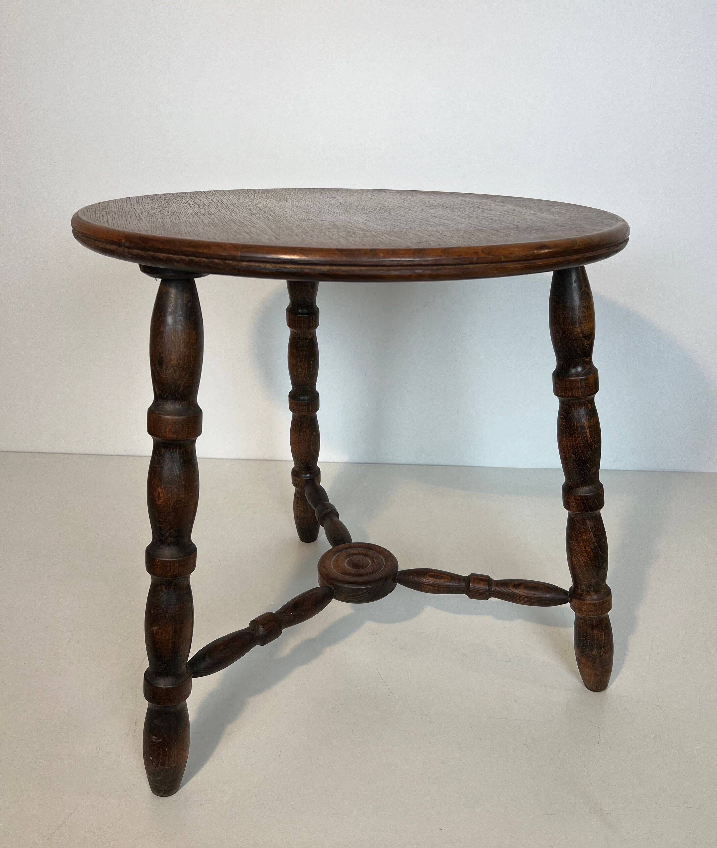 Turned wood coffee table by Charles Dudouyt