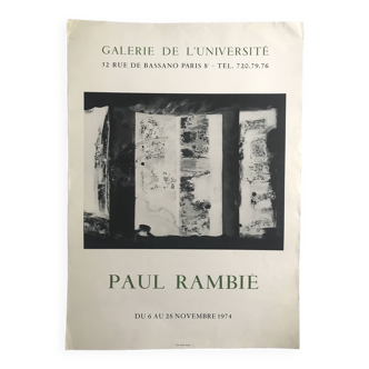 Paul rambié, university gallery, 1974. original color poster