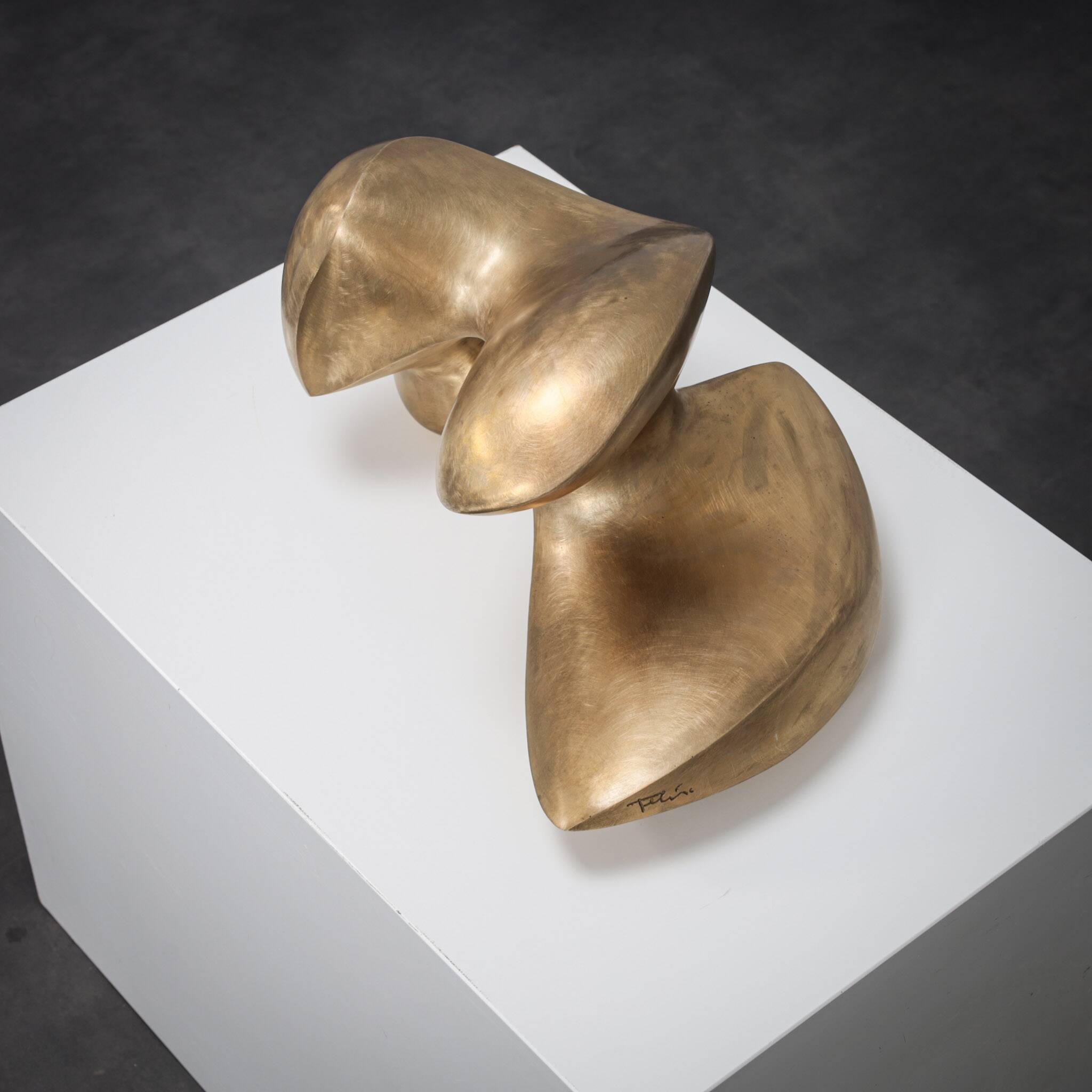 Abstract biomorphic bronze sculpture by Felix van de Beek, Netherlands, 1980s