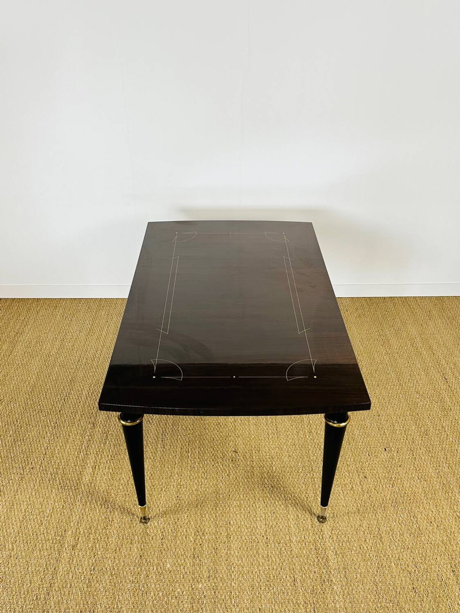 Table de salle à manger art déco française en macassar 1940