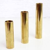 Set of 3 solid brass candle holders